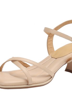 Genuine Sheepskin Chunky Heel Sandals - Italian Corso Venezia Style, Comfortable High Heels for Summer, Exquisite Design