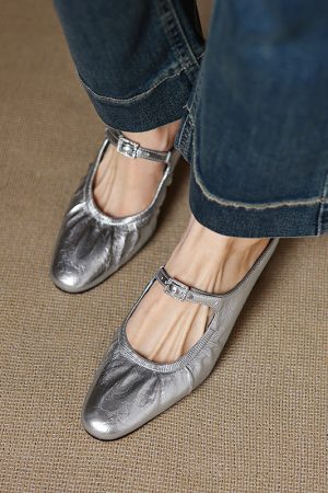 Genuine Soft Leather Mary Jane Half Slippers for Women with Chunky High Heels - Italian Corso Venezia Style