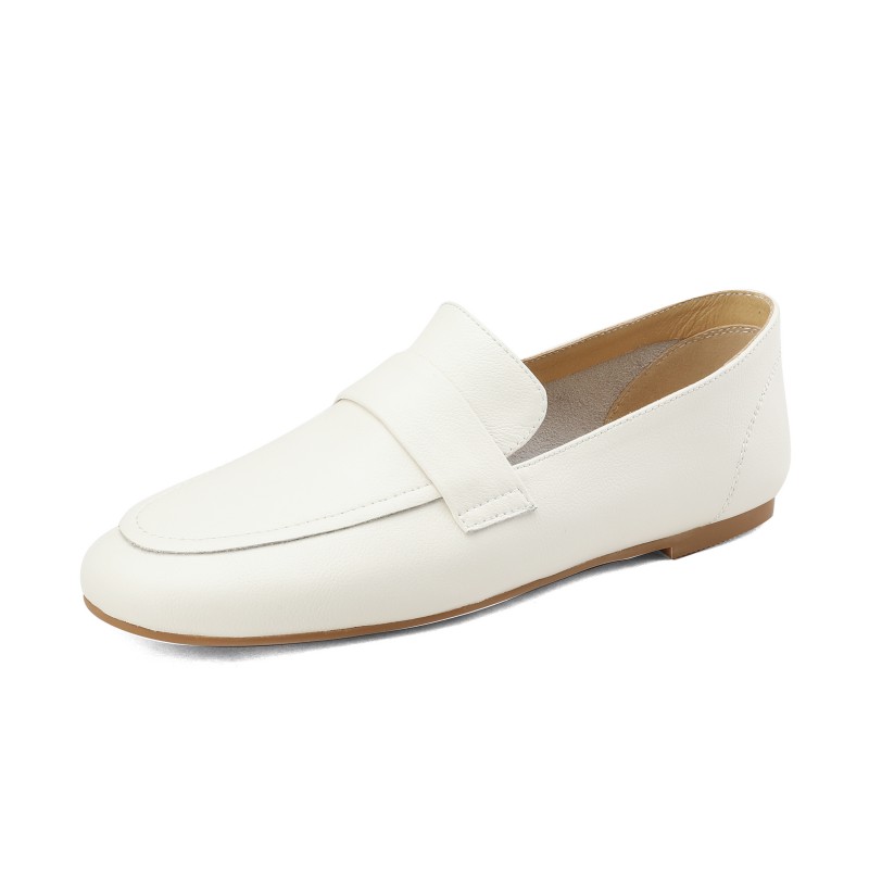 Giant Soft Non-Rubbing Casual Genuine Leather Flat Loafers Sneakers - Versatile Little White Shoes for Everyday Wear Giant Soft Non-Rubbing Casual Genuine Leather Flat Loafers Sneakers - Versatile Little White Shoes for Everyday Wear