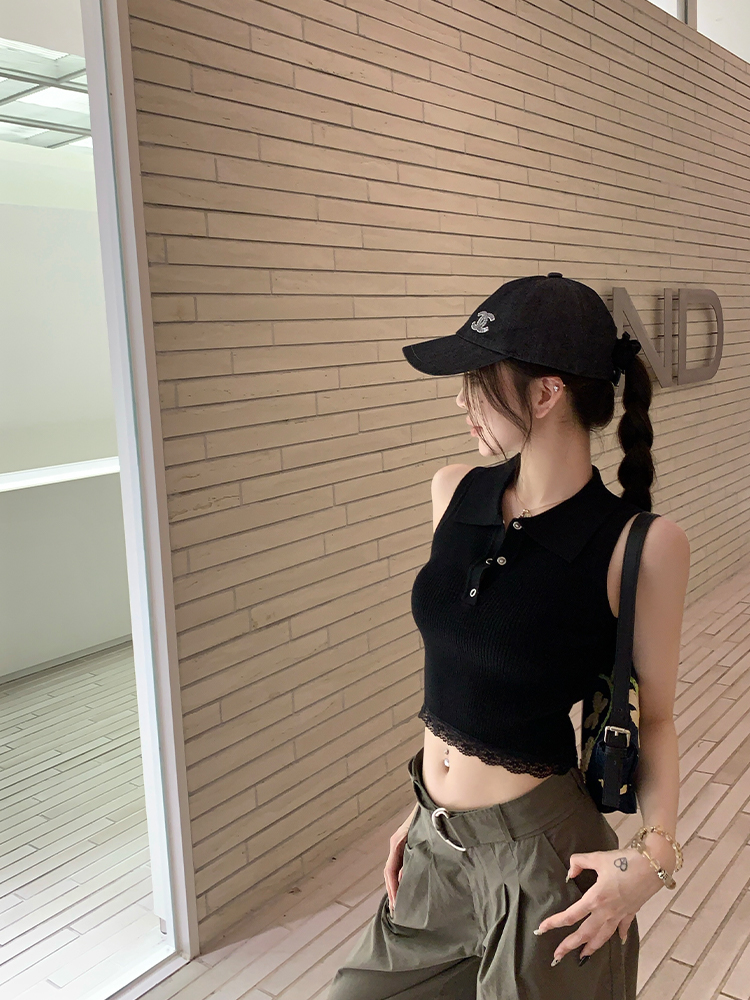 Girl's Morning Sleeveless Vest Women's Summer Polo Collar Top - Versatile Casual Outerwear for Stylish Summer Looks Girl's Morning Sleeveless Vest Women's Summer Polo Collar Top - Versatile Casual Outerwear for Stylish Summer Looks