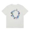 Gradient Printed Short Sleeve Crop Top T-Shirt for Women with Shoulder Design - Summer Fashion Statement