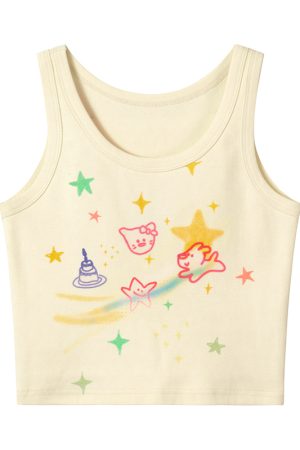 Graffiti Printed Camisole for Women - Summer Slim Fit Short Top, Trendy Street Style, Casual Wear, Urban Fashion