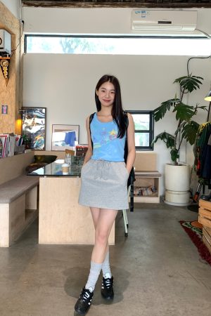 Graffiti Printed Camisole for Women - Summer Slim Fit Short Top, Trendy Street Style, Casual Wear, Urban Fashion