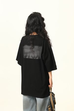 Graffiti Printed Loose Fit Short Sleeve T-Shirt for Men and Women - Summer Streetwear Couple Top, Urban Style