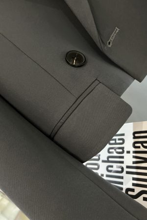 Gray-Blue College-Style Blazer for Women, Spring Autumn 2025 Niche Suit Top, Trendy Casual Chic Fashion