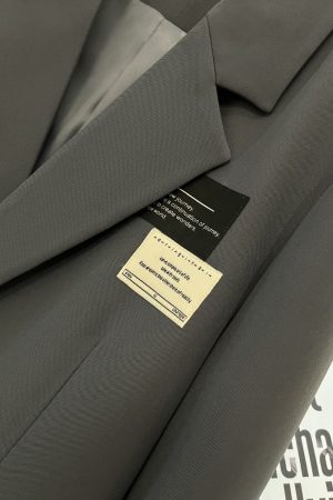 Gray-Blue College-Style Blazer for Women, Spring Autumn 2025 Niche Suit Top, Trendy Casual Chic Fashion