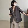 Gray Casual Blazer for Women, Petite Korean Style, Elegant High-Quality Suit for Early Autumn 2025 Fashion