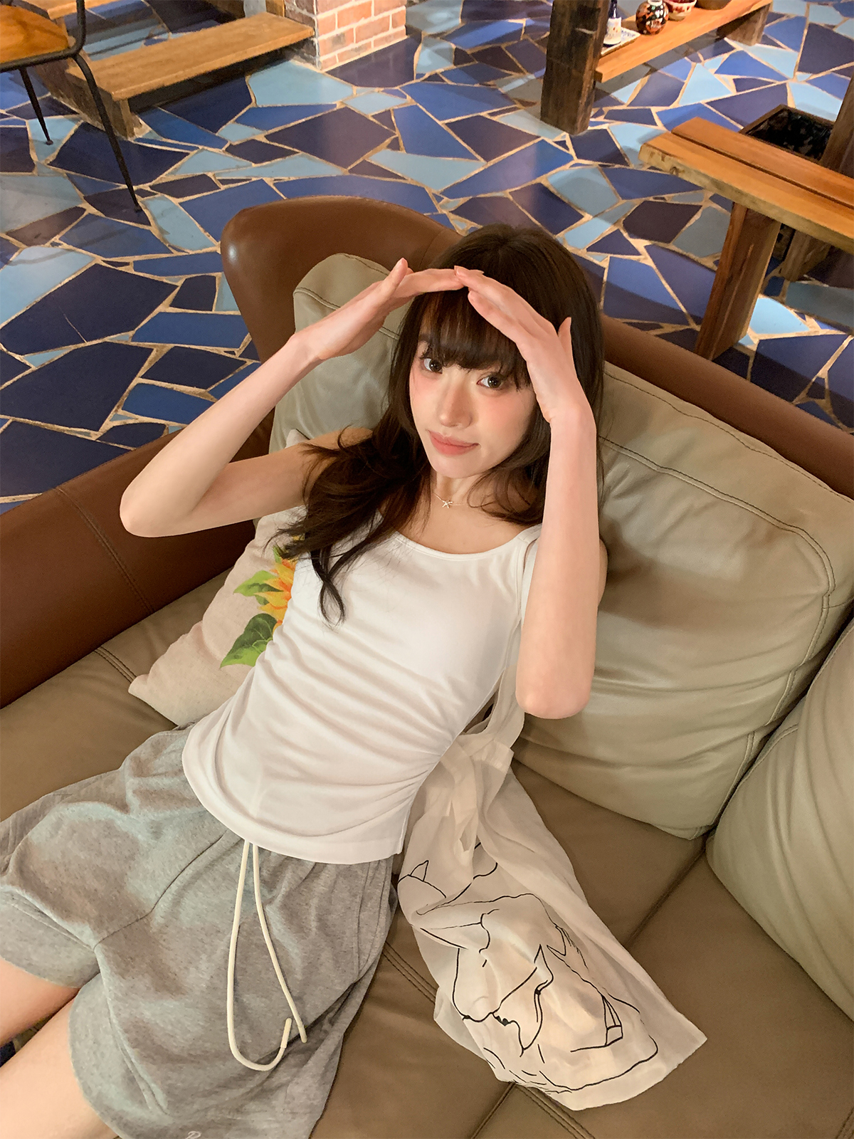 Gray Double Shoulder Strap Camisole with Chest Pad for Women - Slim Fit Summer Outerwear, Flattering Innerwear Essential Gray Double Shoulder Strap Camisole with Chest Pad for Women - Slim Fit Summer Outerwear, Flattering Innerwear Essential