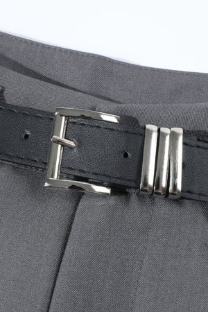 Gray High-Waisted Suit Pants for Women - Slimming Straight Leg Design, High-End Drape, Casual Spring/Summer 2025 Style