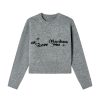 Gray Jacquard Round Neck Loose Casual Layered Knit Sweater for Women in Shibuya Style - Trendy 90s Inspired Fashion