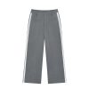 Gray Lace Patchwork Long Pants - Low-Waist Retro Casual Style, Versatile Y2K Fashion for Effortless Everyday Wear