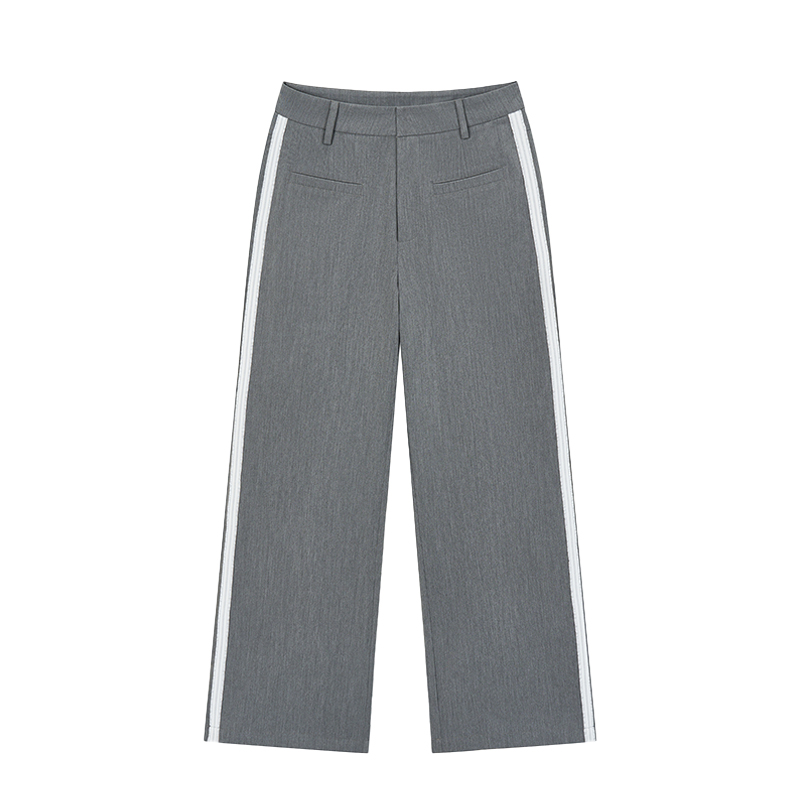 Gray Lace Patchwork Long Pants - Low-Waist Retro Casual Style, Versatile Y2K Fashion for Effortless Everyday Wear Gray Lace Patchwork Long Pants - Low-Waist Retro Casual Style, Versatile Y2K Fashion for Effortless Everyday Wear