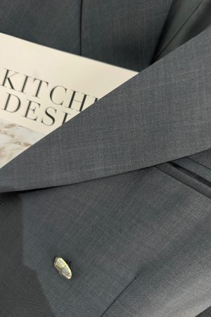 Gray Short Sleeve Suit Jacket for Women - Thin Summer Blazer, Trendy Korean Style 2025 Fashion, High-End Professional Look