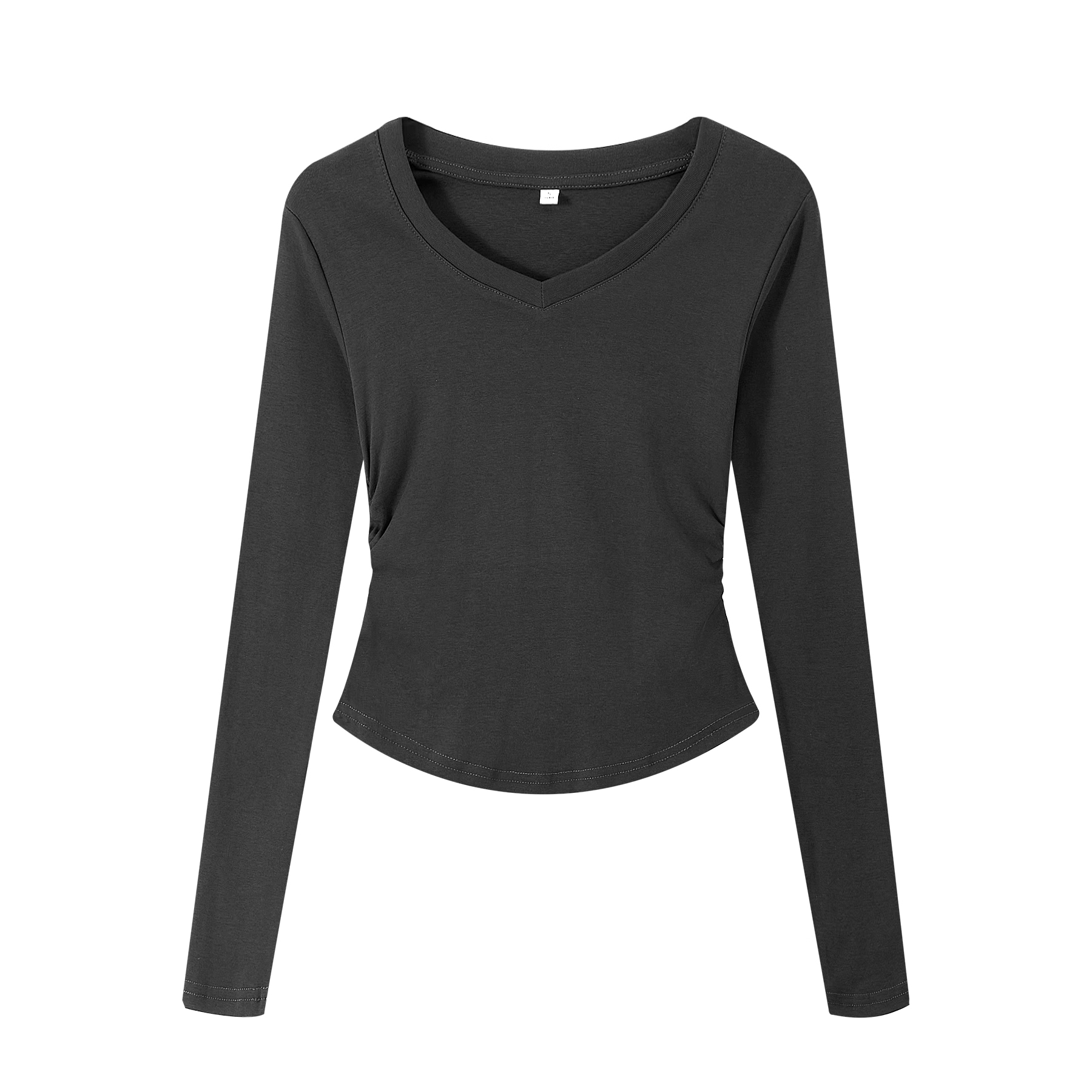 Gray Square-Neck Slim-Fit Cropped Short Sleeve T-Shirt for Women - American Style Summer Top Gray Square-Neck Slim-Fit Cropped Short Sleeve T-Shirt for Women - American Style Summer Top