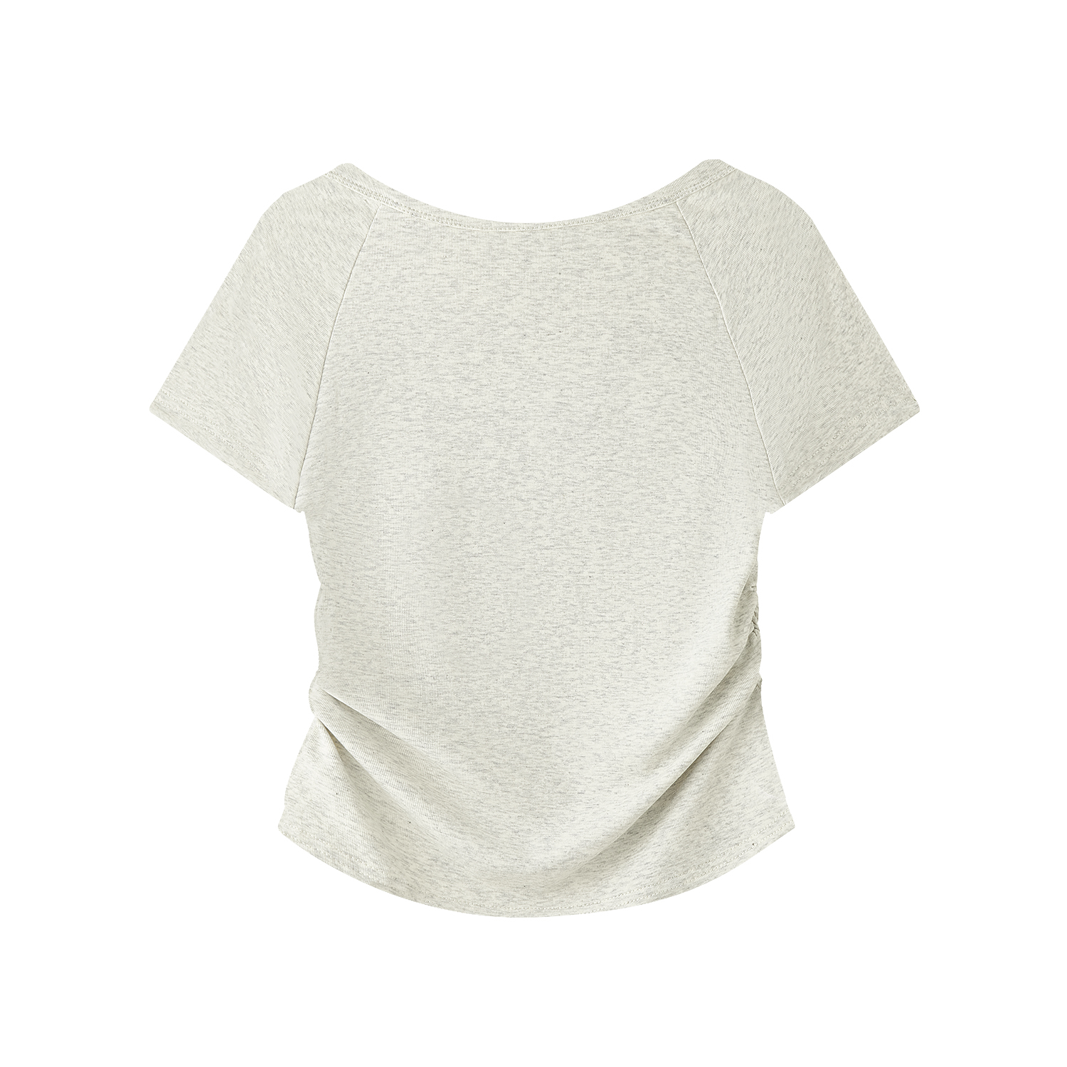 Gray Square-Neck Slim-Fit Cropped Short Sleeve T-Shirt for Women - American Style Summer Top Gray Square-Neck Slim-Fit Cropped Short Sleeve T-Shirt for Women - American Style Summer Top