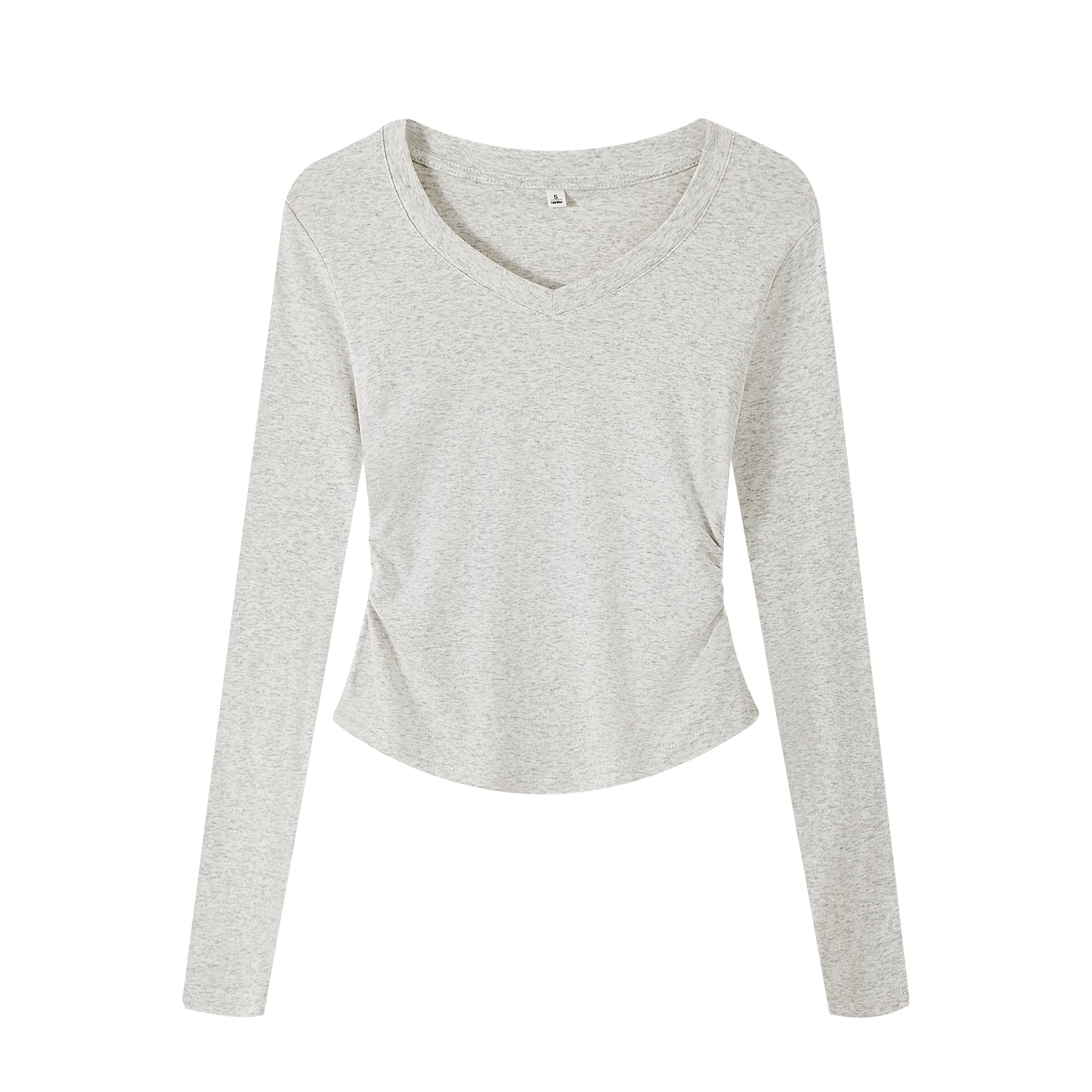 Gray Square-Neck Slim-Fit Cropped Short Sleeve T-Shirt for Women - American Style Summer Top Gray Square-Neck Slim-Fit Cropped Short Sleeve T-Shirt for Women - American Style Summer Top