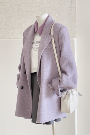 Gray Woolen Coat for Women - Short Korean Style Suit for Petite Figures, High-End Autumn Winter 2024 Fashion