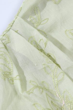 Green Chinese Style Retro Qipao Dress with Heavy Embroidery, Faux Two-Piece Look, Women's National Wind Fashion