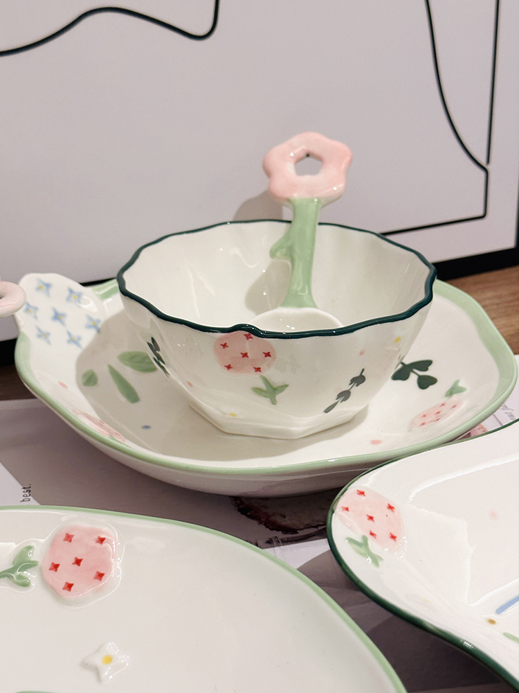 Hand-Painted Ceramic 5-Inch Rice Bowl - Fresh Elegance, Underglaze Color for Vegetables & Fruits, Perfect for Stylish Dining Hand-Painted Ceramic 5-Inch Rice Bowl - Fresh Elegance, Underglaze Color for Vegetables & Fruits, Perfect for Stylish Dining