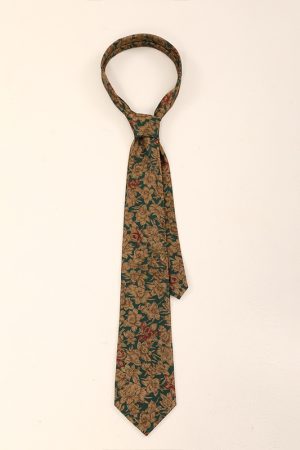 Handmade American Retro Floral Patterned Long Tie Shirt - High-End Niche Fashion Accessory for Stylish Outfits