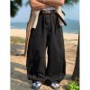 Handmade American Vintage Black Loose Straight Leg Cowboy Pants for Men and Women | 90s Inspired High-Quality Fashion Bottoms