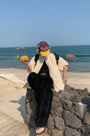 Handmade American Vintage Black Loose Straight Leg Cowboy Pants for Men and Women | 90s Inspired High-Quality Fashion Bottoms