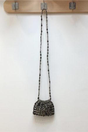 Handmade Beaded Woven Seed Bag - Stylish Bling Shoulder Handbag for Women - Chic Evening Accessory