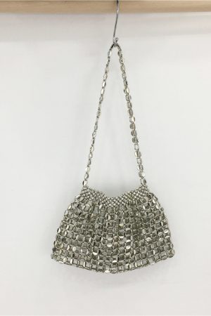 Handmade Beaded Woven Seed Bag - Stylish Bling Shoulder Handbag for Women - Chic Evening Accessory