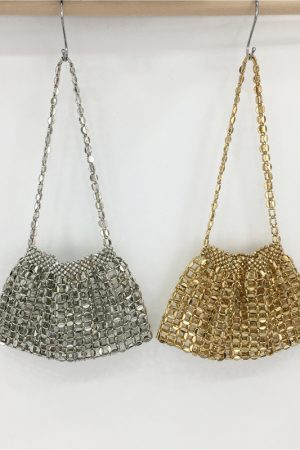 Handmade Beaded Woven Seed Bag - Stylish Bling Shoulder Handbag for Women - Chic Evening Accessory