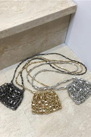 Handmade Beaded Woven Seed Bag - Stylish Bling Shoulder Handbag for Women - Chic Evening Accessory