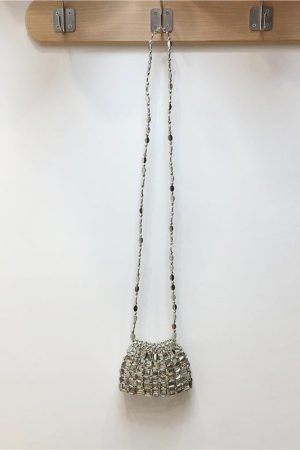 Handmade Beaded Woven Seed Bag - Stylish Bling Shoulder Handbag for Women - Chic Evening Accessory