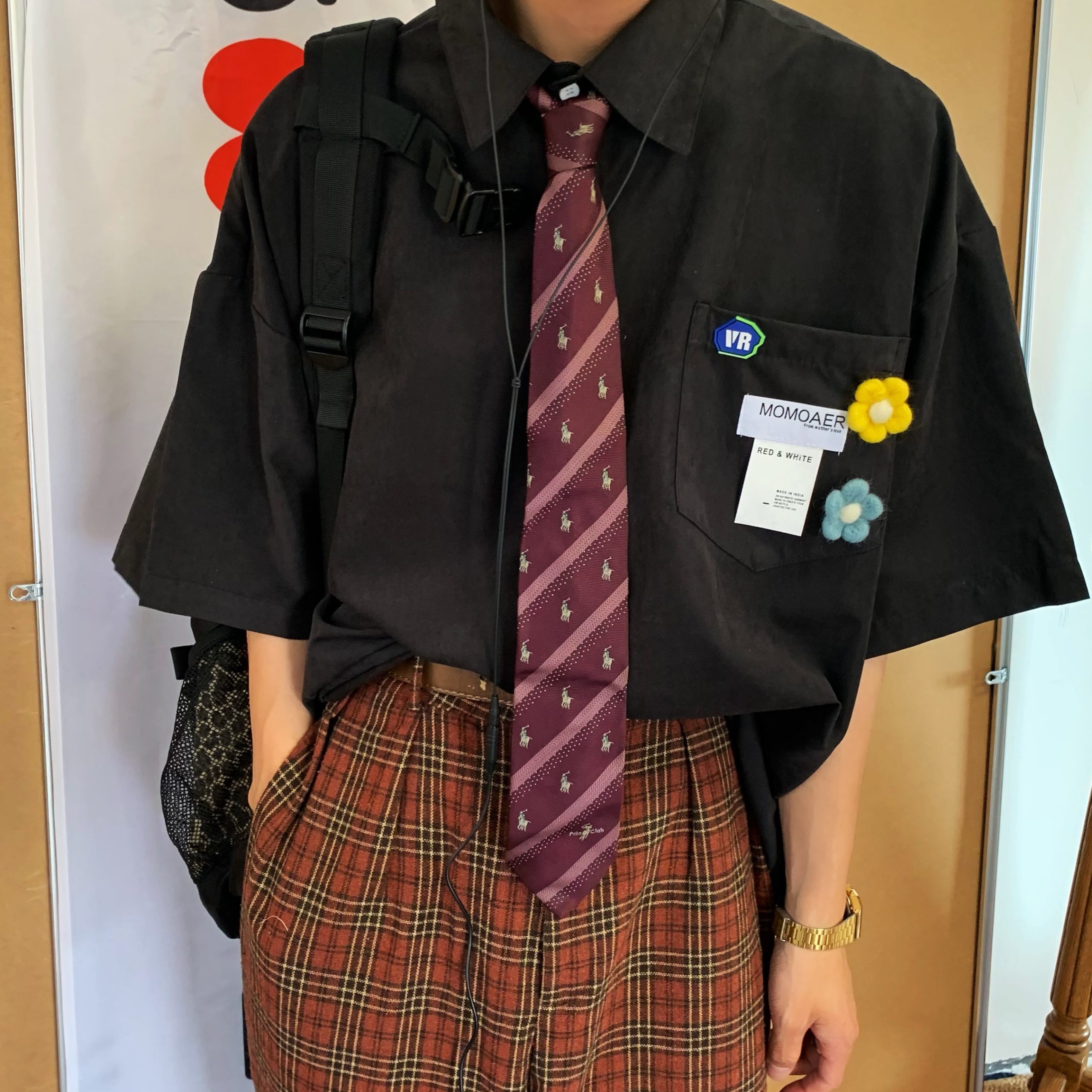 Handmade Brooch Flower Loose Shirt - Lake Blue Solid Color Short Sleeve Top for Students - Versatile Fashion Essential Handmade Brooch Flower Loose Shirt - Lake Blue Solid Color Short Sleeve Top for Students - Versatile Fashion Essential