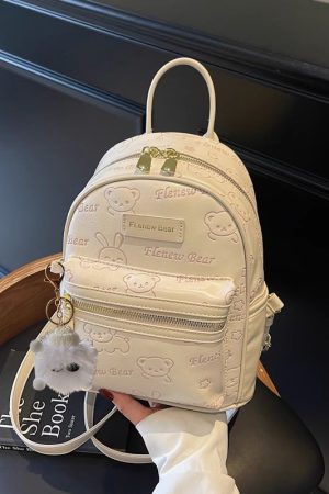 Handmade Cute Embossed Small Backpack for Women - Niche Design Double Shoulder Bag for Trendy Style