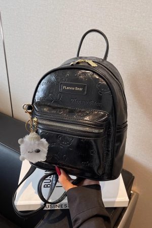 Handmade Cute Embossed Small Backpack for Women - Niche Design Double Shoulder Bag for Trendy Style