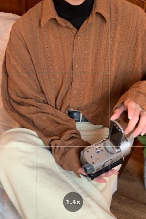 Handmade French Vintage Hollowed Long Sleeve Shirt - Autumn Lazy Style Loose Trendy Top for a Chic 90s-Inspired Look