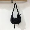Handmade Pleated Nylon Drawstring Bag with Bow - Ballet Girl Style Crossbody Underarm Bag