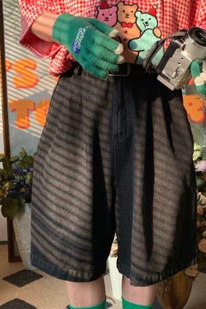 Handmade Washable Denim Wide-Leg Five-Point Shorts - Summer Retro Loose Slim Straight Basic Pants for Y2K Korean Style Fashion