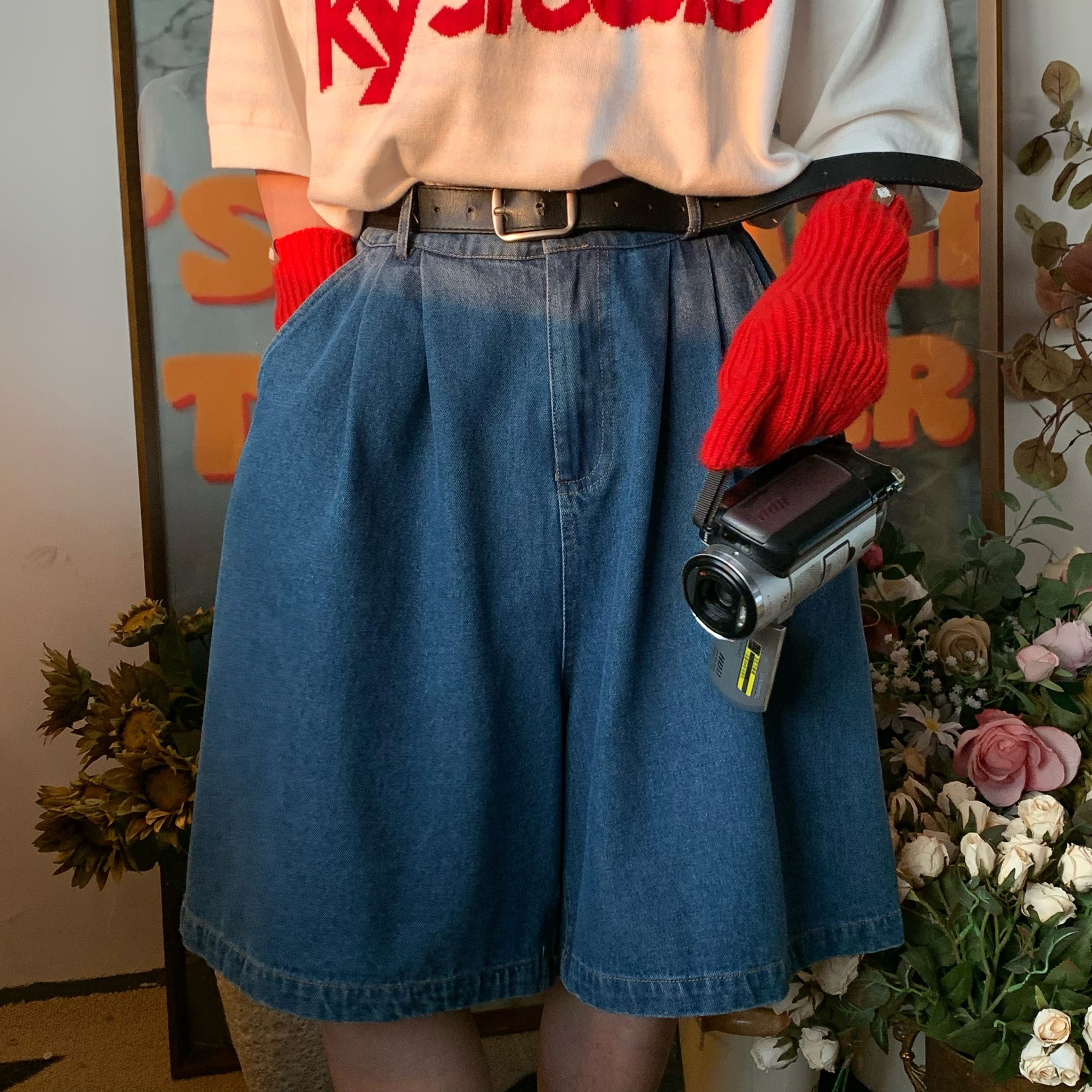 Handmade Washable Denim Wide-Leg Five-Point Shorts - Summer Retro Loose Slim Straight Basic Pants for Y2K Korean Style Fashion Handmade Washable Denim Wide-Leg Five-Point Shorts - Summer Retro Loose Slim Straight Basic Pants for Y2K Korean Style Fashion
