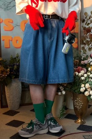 Handmade Washable Denim Wide-Leg Five-Point Shorts - Summer Retro Loose Slim Straight Basic Pants for Y2K Korean Style Fashion