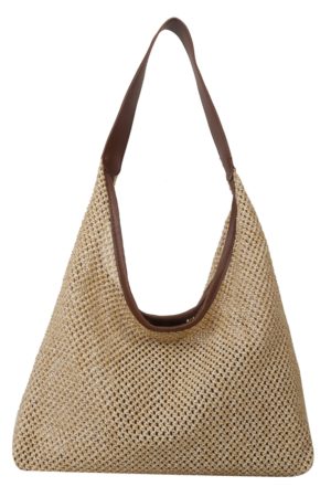 Handwoven Women's Vintage Tote Bag - Trendy Straw Woven Shoulder Bag with Large Capacity for Everyday Use