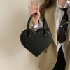 Heart-Shaped Black Crossbody Bag for Women, Retro Minimalist Tote Handbag, 2023 Trendy Design