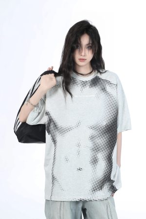 Heavy-Duty American-Style Gray Short Sleeve T-Shirt for Women - Sit and Eat Until the Mountains Are Empty - Casual Loose Fit