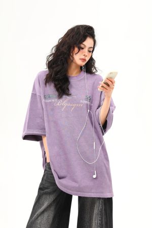 Heavyweight American Vintage Wash Short Sleeve T-Shirt for Men and Women, Loose Fit, Versatile Couple Top, Retro Style Fashion