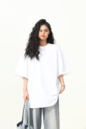 Heavyweight Solid Color Short Sleeve T-Shirt for Men and Women, Loose Fit, Versatile Base Layer, Casual Unisex Fashion Top