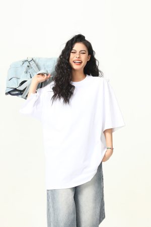 Heavyweight Solid Color Short Sleeve T-Shirt for Men and Women, Loose Fit, Versatile Base Layer, Casual Unisex Fashion Top