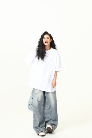 Heavyweight Solid Color Short Sleeve T-Shirt for Men and Women, Loose Fit, Versatile Base Layer, Casual Unisex Fashion Top