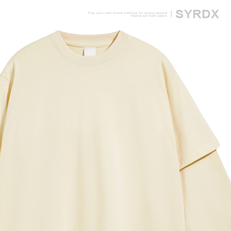 Heavyweight Two-Piece Long Sleeve T-Shirt for Men - Regular Fit Casual Base Layer Top for Spring and Autumn Fashion Heavyweight Two-Piece Long Sleeve T-Shirt for Men - Regular Fit Casual Base Layer Top for Spring and Autumn Fashion