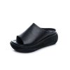 Height-Increasing Retro Casual Thick-Soled Breathable Italian Leather Sandals for Women - 7cm Platform Summer Footwear