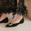 Height-Increasing Suede Loafers with Rhinestones - Italian Corso Venezia Style, 3cm Elevation, Elegant Banquet Flat Shoes