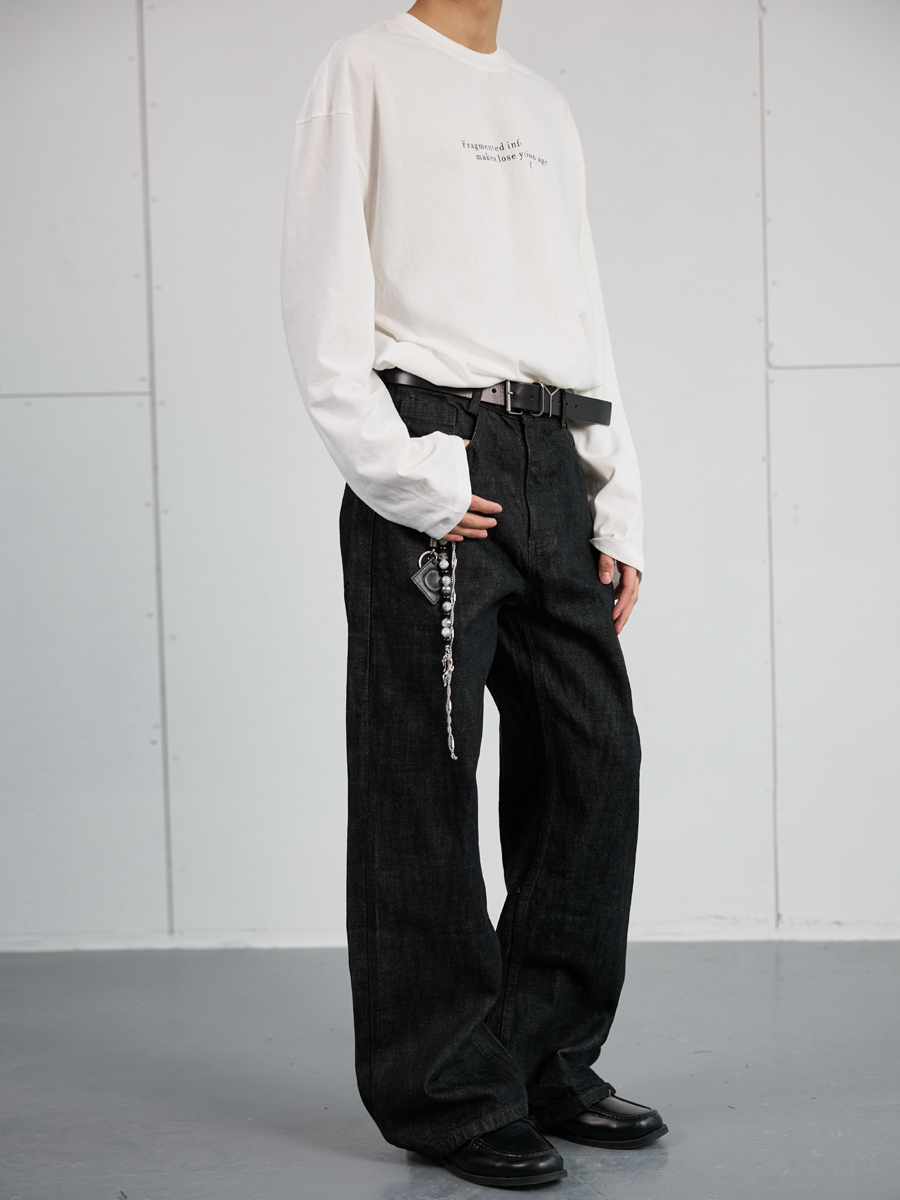 High-End Black Denim Jeans for Men and Women | Narrow A-Line Straight Wide-Leg Pants | Trendy Fashion for Modern Style High-End Black Denim Jeans for Men and Women | Narrow A-Line Straight Wide-Leg Pants | Trendy Fashion for Modern Style